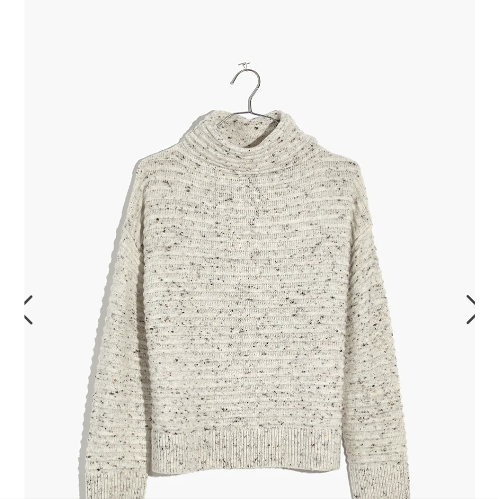 Madewell Donegal Belmont Mock neck Sweater. S.  Donegal Snow color.